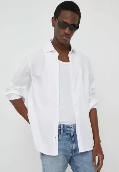 Marc O'Polo camasa din bumbac barbati, culoarea alb, cu guler clasic, regular imagine