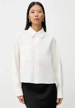 Marc O'Polo camasa din bumbac culoarea bej, cu guler clasic, relaxed, 5000007466 imagine