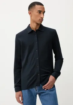 Marc O'Polo camasa din bumbac culoarea bleumarin, cu guler clasic, regular, 528205755036 imagine