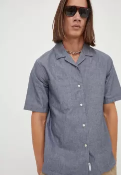 Marc O'Polo camasa din bumbac DENIM barbati, culoarea albastru marin, regular imagine