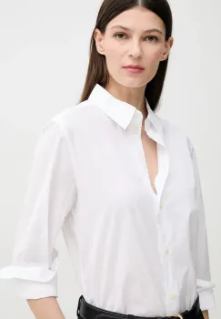 Marc O'Polo camasa din bumbac femei, culoarea alb, cu guler clasic, regular imagine