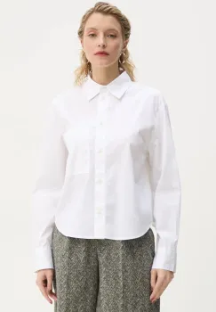 Marc O'Polo camasa din bumbac femei, culoarea alb, cu guler clasic, regular, 500090142021 imagine