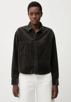 Marc O'Polo camasa din velur culoarea maro, cu guler clasic, relaxed, 5000007448 imagine