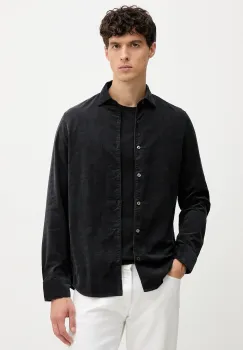 Marc O'Polo camasa din velur culoarea negru, cu guler clasic, slim, 529738842104 imagine