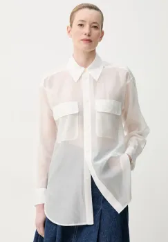 Marc O'Polo camasa femei, culoarea alb, cu guler clasic, relaxed, 502089042069 imagine