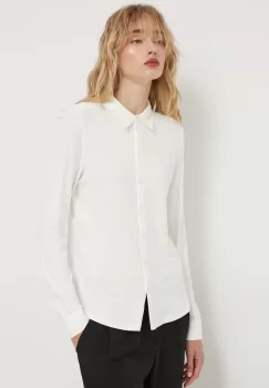 Marc O'Polo camasa femei, culoarea bej, cu guler clasic, regular imagine