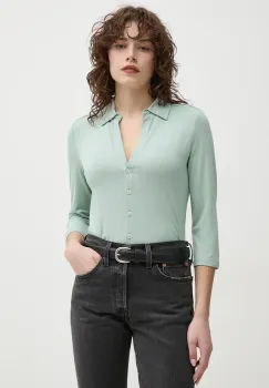 Marc O'Polo camasa femei, culoarea verde, cu guler clasic, regular, 502205252207 imagine