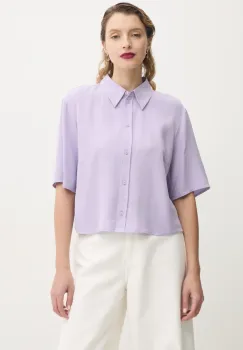 Marc O'Polo camasa femei, culoarea violet, cu guler clasic, relaxed, 5000005872 imagine
