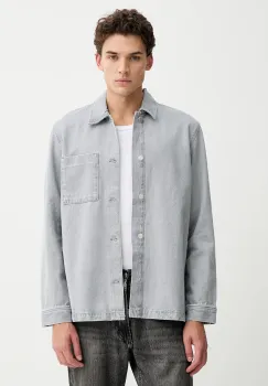 Marc O'Polo camasa jeans culoarea gri, cu guler clasic, regular, 5000007430 imagine