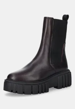 Marc O'Polo ghete chelsea de piele Christel culoarea maro, cu toc plat, 50917345001100 imagine