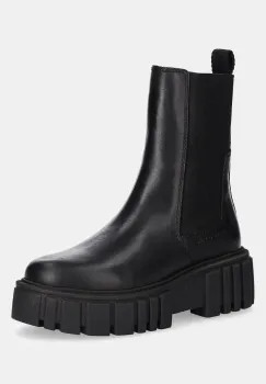 Marc O'Polo ghete chelsea de piele Christel culoarea negru, cu toc plat, 50917345001100 imagine