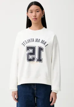 Marc O'Polo hanorac de bumbac culoarea bej, cu imprimeu, 5000007532 imagine