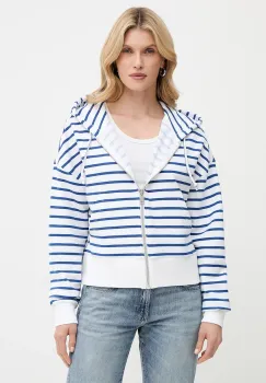 Marc O'Polo hanorac de bumbac culoarea bleumarin, cu gluga, cu imprimeu, 5000006577 imagine