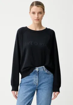 Marc O'Polo hanorac de bumbac culoarea bleumarin, cu imprimeu, 508407354063 imagine