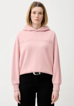 Marc O'Polo hanorac de bumbac culoarea roz, cu gluga, cu imprimeu, 600407354165 imagine