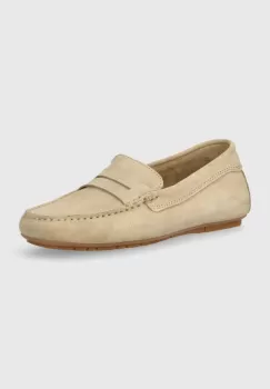 Marc O'Polo mocasini din piele intoarsa femei, culoarea bej, cu toc plat, 40214623103300 NN2M3012 imagine