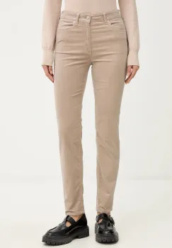 Marc O'Polo pantaloni culoarea bej, mulata, high waist, 511096811111 imagine