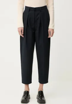Marc O'Polo pantaloni culoarea bleumarin, fason tigareta, high waist, 5000007591 imagine