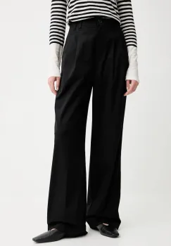 Marc O'Polo pantaloni culoarea negru, lat, high waist, 506034110105 imagine