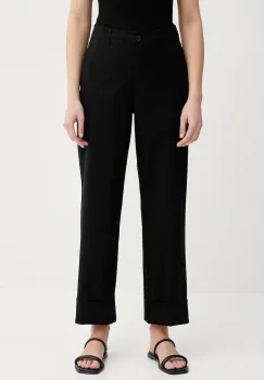 Marc O'Polo pantaloni culoarea negru, lat, high waist, 506034110243 imagine