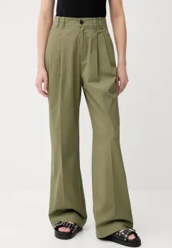 Marc O'Polo pantaloni culoarea verde, lat, high waist, 506034110105 imagine