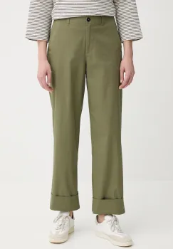 Marc O'Polo pantaloni culoarea verde, lat, high waist, 506034110243 imagine
