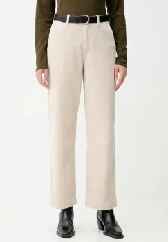Marc O'Polo pantaloni de catifea cord culoarea bej, drept, high waist, 511104110441 imagine