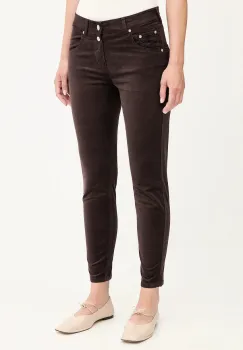 Marc O'Polo pantaloni de catifea cord culoarea maro, mulata, medium waist, 508103411129 imagine
