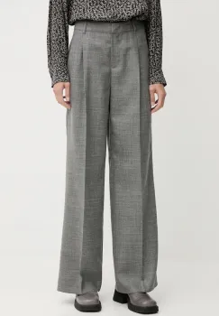 Marc O'Polo pantaloni de lana culoarea gri, drept, high waist, 600006810005 imagine