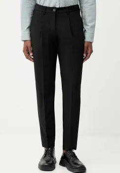 Marc O'Polo pantaloni din amestec de lana barbati, culoarea negru, cu croiala chinos 530021410102 imagine