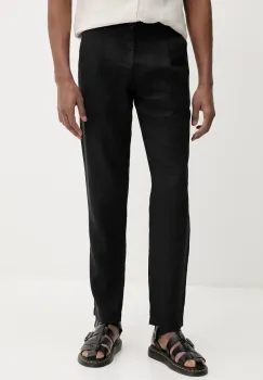 Marc O'Polo pantaloni din in culoarea negru, mulata, M24003910258 imagine