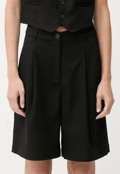 Marc O'Polo pantaloni scurti culoarea negru, cu imprimeu, high waist, 5000007582 imagine