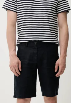 Marc O'Polo pantaloni scurti din in culoarea albastru marin, M24003915000 imagine