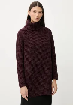 Marc O'Polo pulover culoarea bordo, calduros, cu guler, 5000007659 imagine
