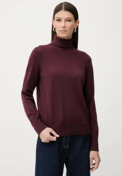 Marc O'Polo pulover culoarea bordo, light, cu guler, 5000007462 imagine