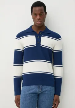 Marc O'Polo pulover de bumbac barbati, culoarea albastru marin, light, 522504260048 imagine