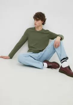 Marc O'Polo pulover de bumbac barbati, culoarea verde, light imagine