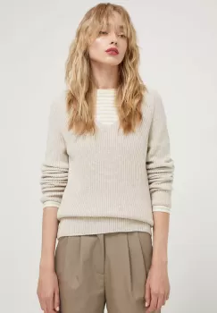 Marc O'Polo pulover de bumbac culoarea bej imagine