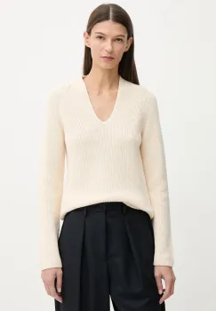 Marc O'Polo pulover de bumbac culoarea bej, 600605960323 imagine