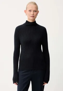 Marc O'Polo pulover de bumbac culoarea bleumarin, cu turtleneck, 509605960173 imagine