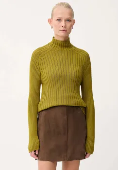 Marc O'Polo pulover de bumbac culoarea verde, cu turtleneck, 509605960173 imagine