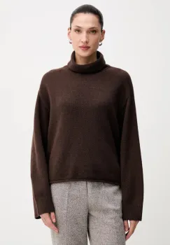 Marc O'Polo pulover din amestec de lana culoarea maro, cu guler, 510609060267 imagine