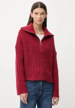 Marc O'Polo pulover din amestec de lana culoarea rosu, cu turtleneck, 5000007474 imagine