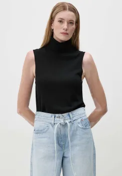 Marc O'Polo pulover femei, culoarea negru, light, cu guler, 408556163155 imagine