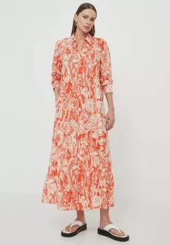 Marc O'Polo rochie din bumbac culoarea portocaliu, maxi, oversize imagine