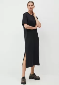 Marc O'Polo rochie din bumbac DENIM culoarea negru, midi, drept, 5000000132 imagine