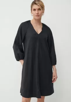 Marc O'Polo rochie din in culoarea negru, mini, evazati, M04130521123 imagine