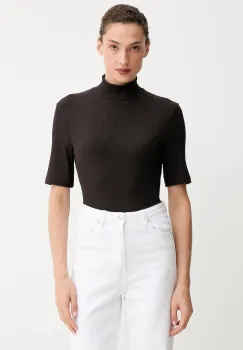 Marc O'Polo tricou culoarea maro, cu turtleneck, M08207651177 imagine