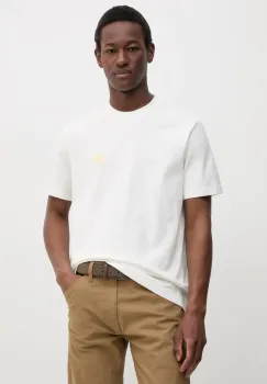 Marc O'Polo tricou din bumbac barbati, culoarea alb, cu imprimeu, 5000006033 imagine