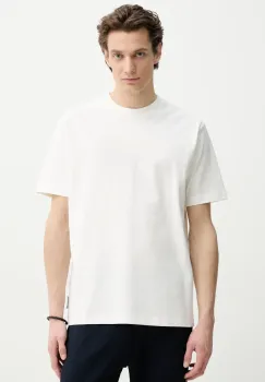 Marc O'Polo tricou din bumbac barbati, culoarea alb, cu imprimeu, 5000006034 imagine